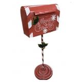 LED Lighted Metal Mail Box on Stand