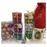 12 Days of Christmas Ornaments & Santa on Silk, &