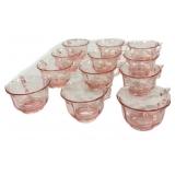 (12) Pink Depression Tea Cups