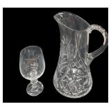 Crystal Pitcher & (8) Bohemian Crystal Stemware