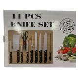 11pc Knife Set W/ Cutting Board