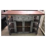 Elements Gray Farmhouse Kitchen Island