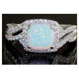 Round White Opal Infinity Designer Ring