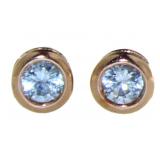 Bezel Set 1/2 ct Swiss Blue Topaz Stud Earrings