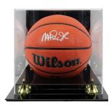 Autographed Magic Johnson Basketball Display