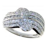 10kt Gold Brilliant 1.33 ct Diamond Wave Ring