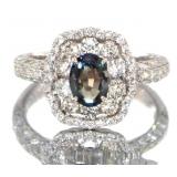 Platinum 1.65 ct GIA Alexandrite & Diamond Ring