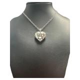Natural Black Diamond "A" Initial Locket Necklace