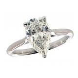 14k Gold 2.50 ct Pear Shape Lab Diamond Ring