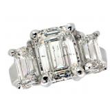 14k Gold 5.08 ct Emerald Cut Lab Diamond Ring