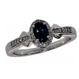 14kt Gold London Blue Topaz & Diamond Ring
