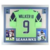 Autographed Kenneth Walker Custom Framed Jersey