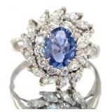Platinum 2.82 ct Natural Sapphire & Diamond Ring