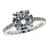 14k Gold 3.38 ct Round Brilliant Lab Diamond Ring