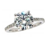 14k Gold 3.44 ct Round Brilliant Lab Diamond Ring