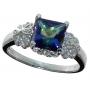 Princess Cut 2.06 ct Mystic Topaz & Diamond Ring