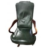 Leather Upholstered Office Chair on Rollers