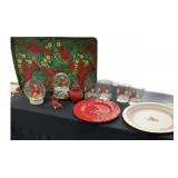 Red Cardinal Collection-Musical Snow Glibe, Tray,
