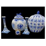 (2) BeatGinger Jars, Candle Holders & Brass Box