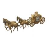 United Stagecoach Working Clock on Wood Base