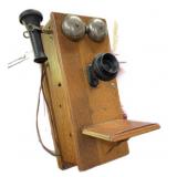 Vintage Oak Wall Phone