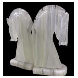 Marble Horse Bookends