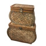 (2) Rattan Basket Trunks