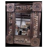 19 x 24 " Framed Metal Mirror Copper Look w