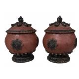 Pair Pottery Decorative Pieces