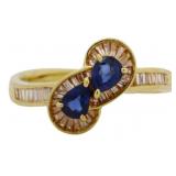 18kt Gold Brilliant Sapphire & Diamond Ring