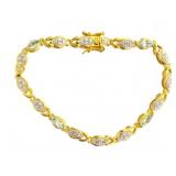 Natural Blue Topaz & Diamond Accented Bracelet