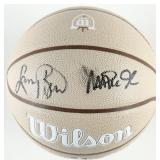 Autographed Larry Bird & Magic Johnson Basketball