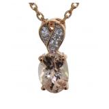Oval 1.40 ct Natural Morganite & Zircon Necklace