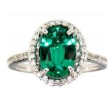 14kt Gold 2.14 ct Oval Emerald & Diamond Ring