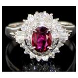 Platinum 1.56 ct GIA Ruby & Diamond Ring