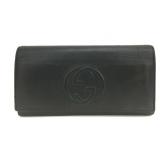 GUCCI BLACK INTERLOCKING G LEATHER WALLET
