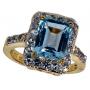 Emerald Cut 4.10 ct Natural Swiss Blue Topaz Ring