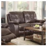 Coaster LEATHER DBL Reclining Love Seat