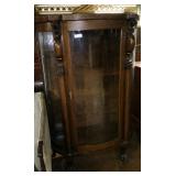 Incredible Oak China Cabinet w/Lions Carved