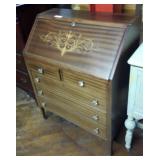 Mahogany Inlaid Drop Front Desk