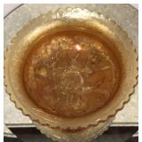 Carnival Glass Footed Windmill Bowl