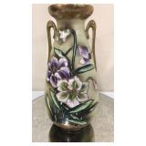 Antique 13" Hand Painted Vase *Drilled