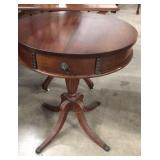 Mahogany Round Drum Table