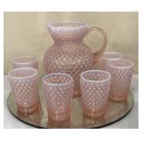 Fenton Pink Opalescent 7 pc Water Set