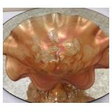 Carnival Glass Footed Bowl