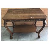 Oak Carved Library Table