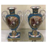 13" Hand Painted Portrait Vase