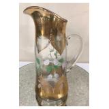 Early Painted 11-5" Pearpoint Pitcher