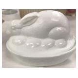 Milk Glass Bunny On Nest