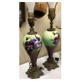 Pair Quality Hand Painted Lamps